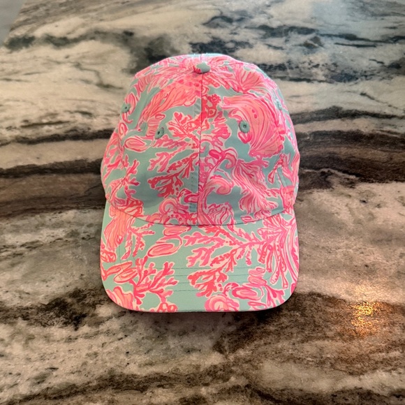 Lilly Pulitzer Accessories - Lilly Pulitzer Pink and Blue Coral Print Hat